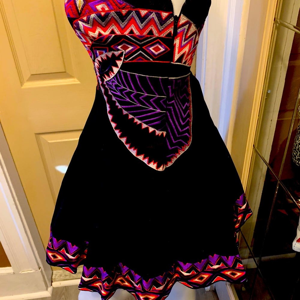 Black colorful dress